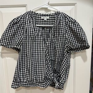Madewell Black and White Gingham Blouse